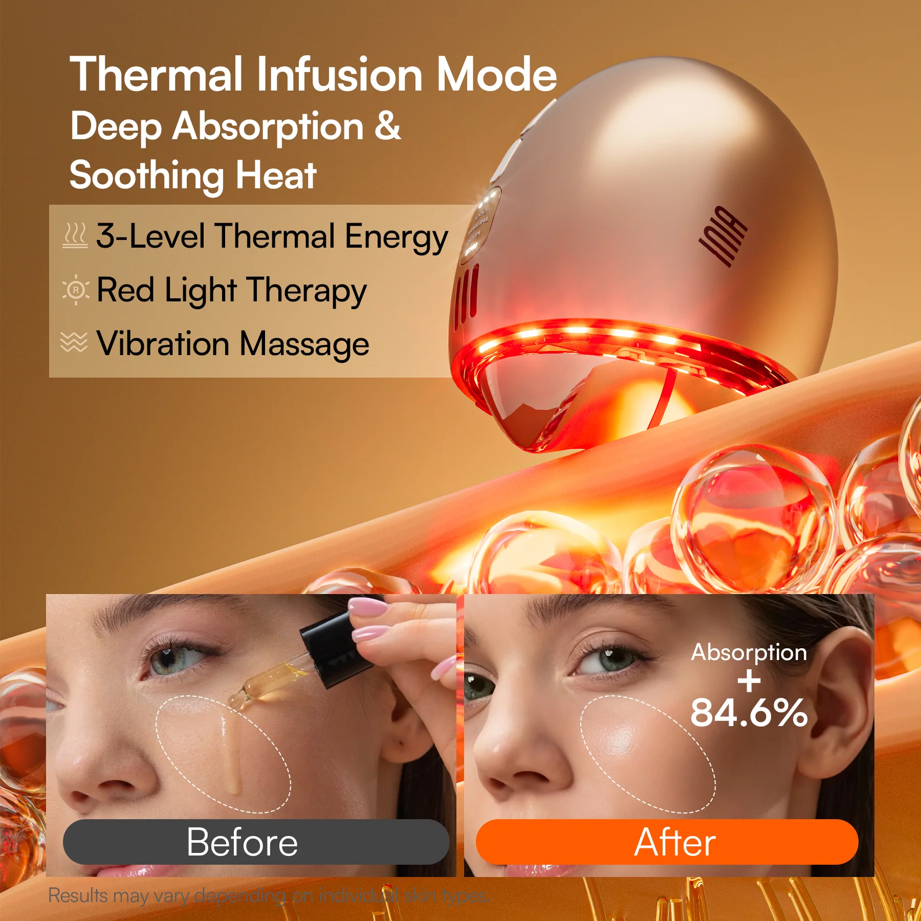 INIA GLACE Dispositivo Facial 7 en 1 de Microcorriente Gua Sha - Image 6