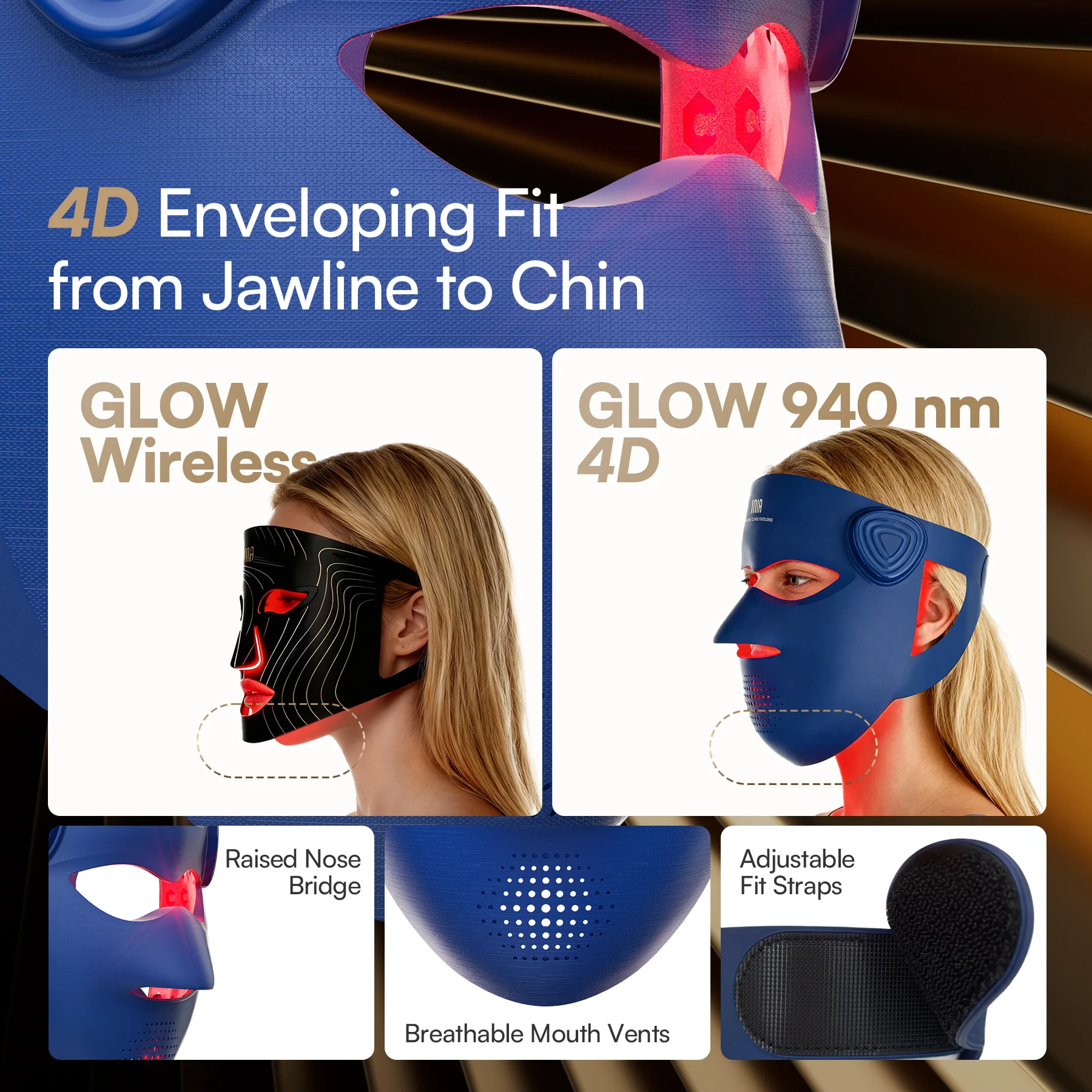 INIA GLOW 4D 940nm Dual NIR Wireless LED Mask - Image 8